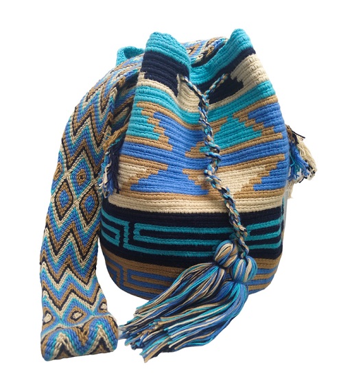 Colombian Wayuu Mochila Bags - Mochila Wayuu bag blue colors