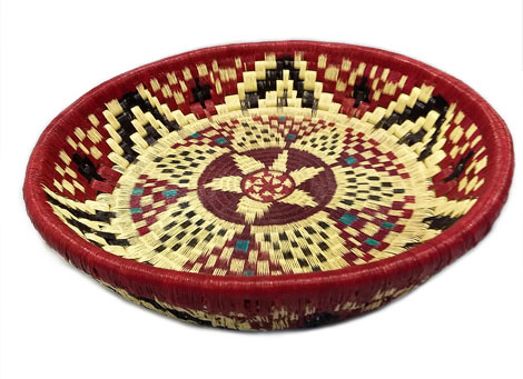Wounaan Trays made in Wood and Fiber - Circular Tray in Wood and fiber