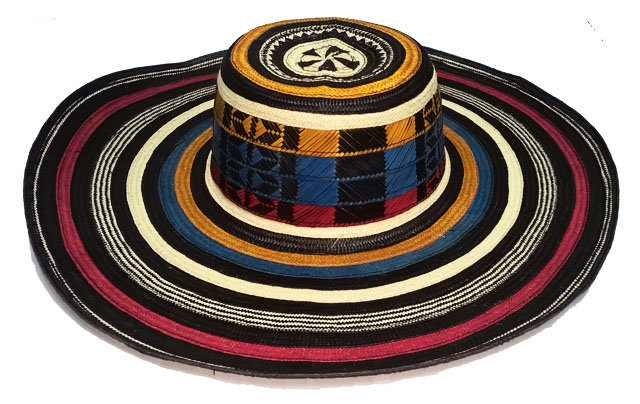 Colombian Traditional Hat (Sombrero Vueltiao) Black & Natural L/XL